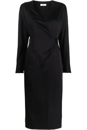 There Was One V-neck satin wrap dress