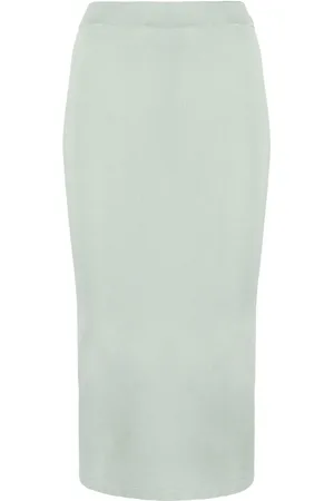 There Was One Knitted pencil midi skirt