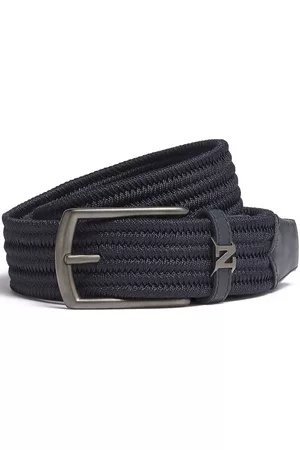Z Zegna Men Belts - Logo plaque braided belt