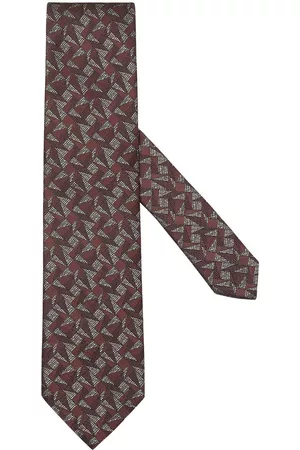 Z Zegna Geometric-jacquard silk tie