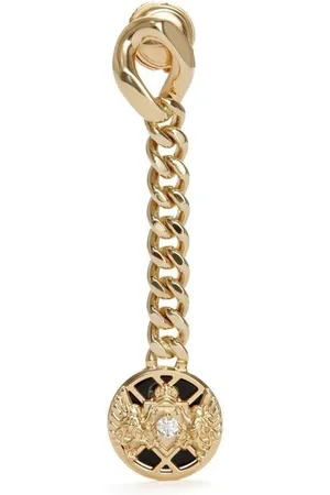 Balmain 18kt yellow Emblem diamond single pendant earring