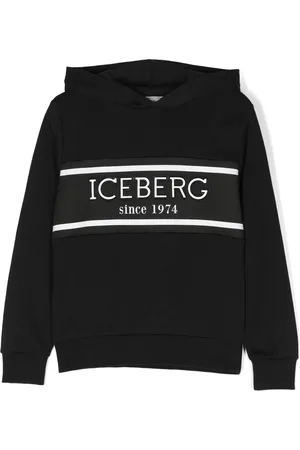Iceberg Logo-tape jersey hoodie