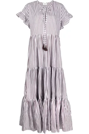 P.a.r.o.s.h. Women Maxi Dresses - Striped short-sleeve maxi dress
