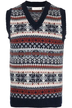 MACKINTOSH BURN TANK Fair Isle wool knitted vest