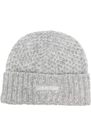 Calvin Klein Women Beanies - Waffle-knit logo beanie hat