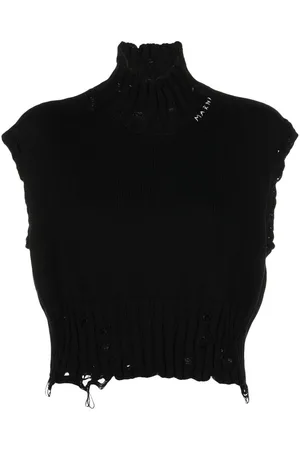 Marni Distressed cropped vest