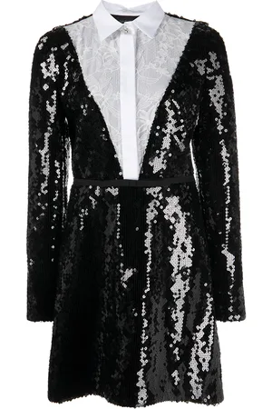 Giambattista Valli Floral lace shirt sequinned dress
