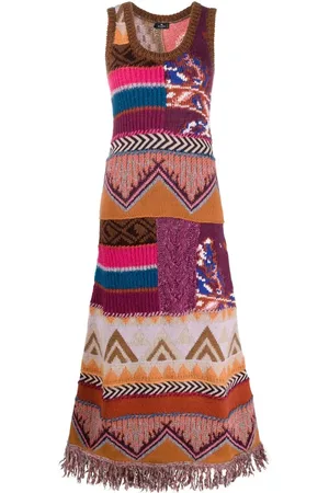 Etro Intarsia knit long dress
