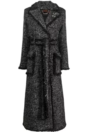 Philipp Plein Belted-waist boucl?? coat