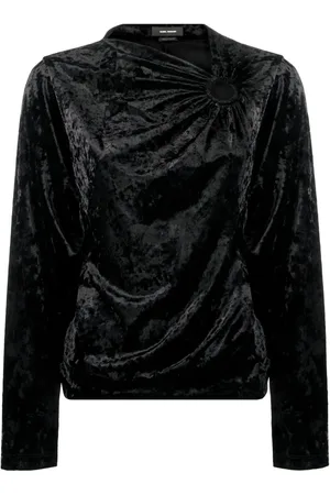 Isabel Marant Crushed-velvet long-sleeve top