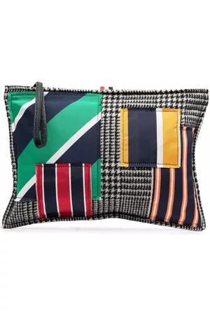 Thom Browne Women 17 Inch Laptop Bags - Small patchwork pillow clutch bag