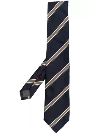 Brunello Cucinelli Men Bow Ties - Satin stripe-print tie