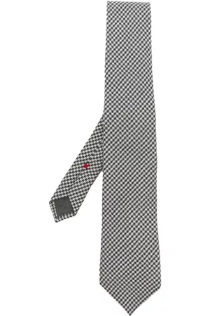 Brunello Cucinelli Men Bow Ties - Houndstooth-pattern print tie