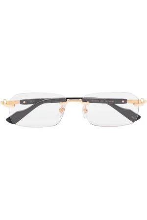 Gucci Logo-plaque rectangle-frame glasses