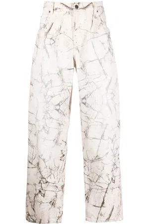 Isabel Marant Cracked-effect straight trousers