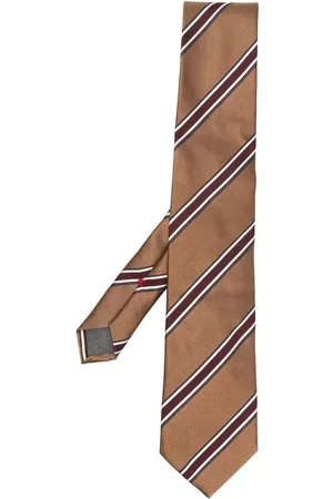 Brunello Cucinelli Satin stripe-print tie