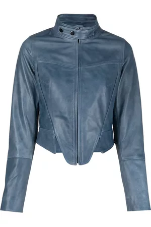 Manokhi Leya leather biker jacket - Grey