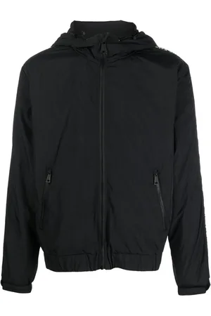 VERSACE Logo-tape hooded jacket
