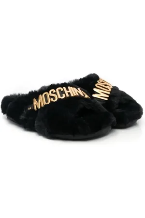Moschino Faux-fur slip-on sandals