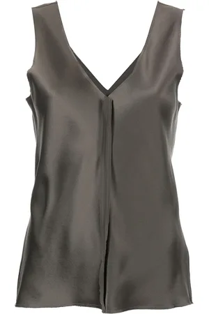 Voz Silk raw-edge tank top