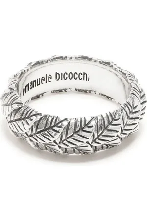 EMANUELE BICOCCHI Engraved-leaves embellished ring