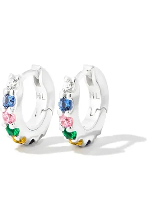 Hatton Labs Multi-stone hoop earrings