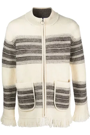 JUNYA WATANABE Stripe-pattern zip-up cardigan