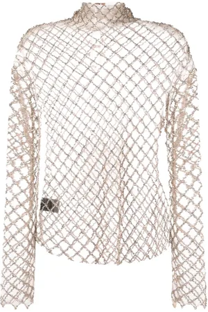 Isabel Marant Sheer crystal-embellished mesh top