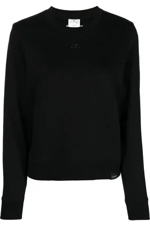 Courrèges Logo-patch cotton sweatshirt