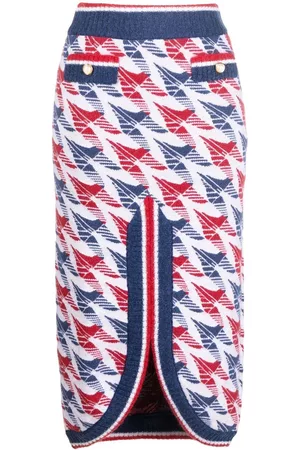 Casablanca Aviation houndstooth-print midi skirt