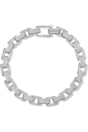 Shay 18kt white gold chain-link diamond bracelet