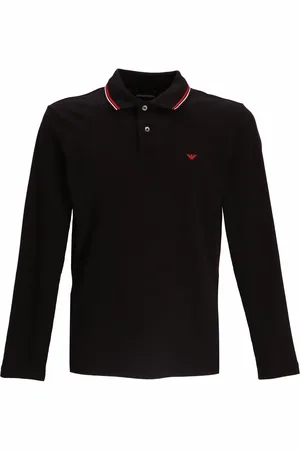 Emporio Armani Embroidered-logo long-sleeved polo shirt