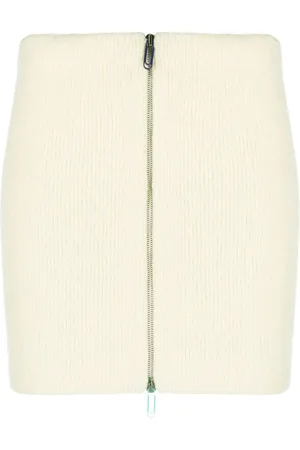 OFF-WHITE Zip-front knit skirt
