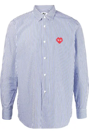Comme des Garçons Logo-patch stripe-print shirt