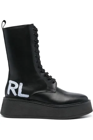 Karl Lagerfeld Logo-print lace-top ankle boots