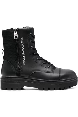 VERSACE Lace-up leather boots