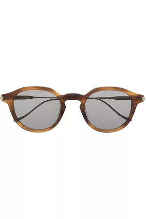 BRIONI Tortoiseshell-effect round-frame sunglasses