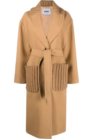 Msgm Single-breasted belted-waist coat