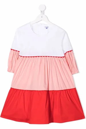 Piccola Ludo Tiered colour-block dress