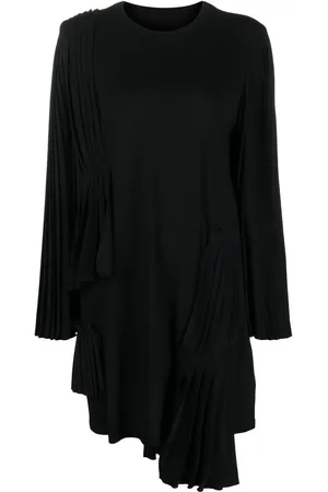 Maison Margiela Pleated asymmetric cotton dress