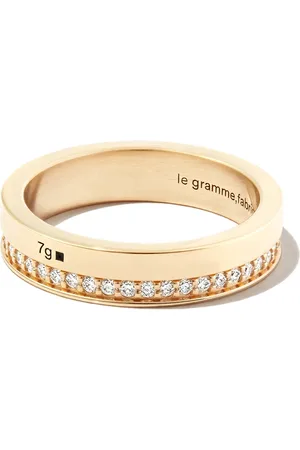 Le Gramme 18kt yellow 7g diamond line polished band ring