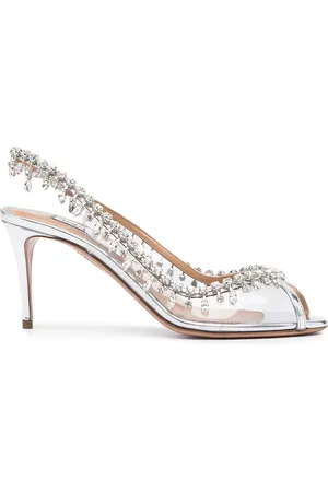 Aquazzura Embellished-trim open-toe pumps