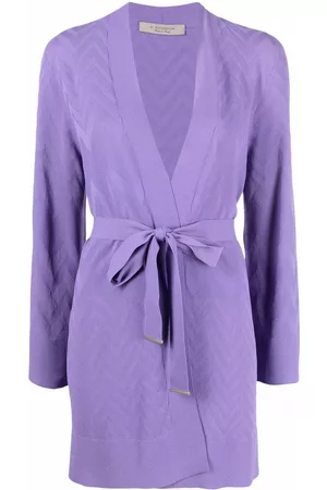 D.EXTERIOR Tie-fastening knitted cardigan