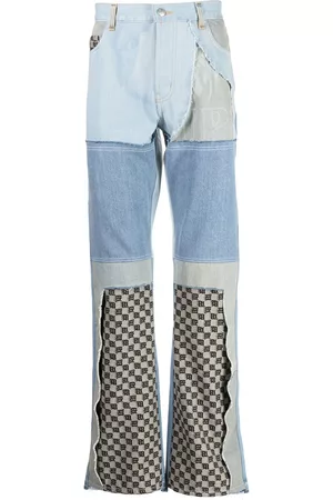 MISBHV Upcycled monogram-patchwork jeans