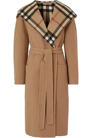 Burberry Checked-detail wrap coat