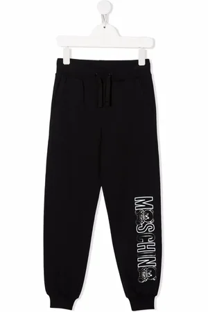 Moschino Teddy Bear metallic logo-print track pants