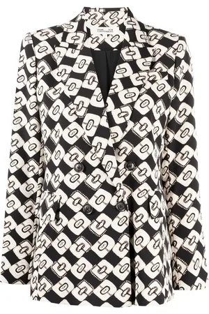 Diane von Furstenberg Gloria graphic-print double-breasted blazer