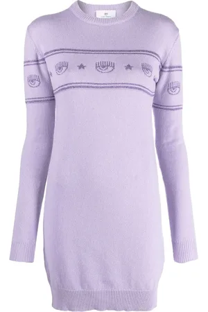 Chiara Ferragni Intarsia-knit logo mini dress