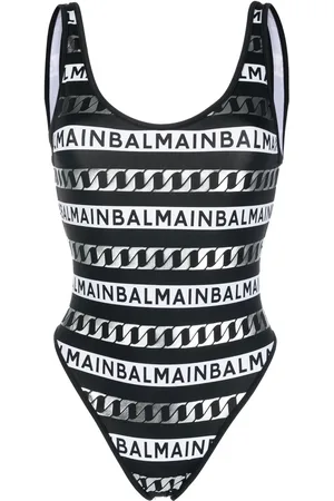 Balmain Logo-print open back swimsuit