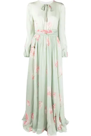Giambattista Valli Floral-print pleated silk dress